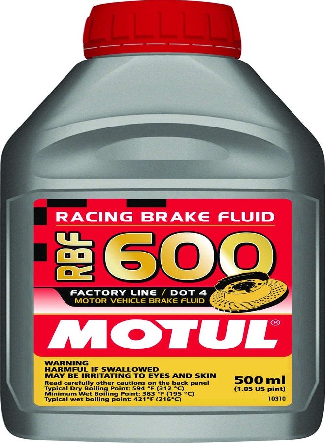 Motul RBF 600 Racing Brake Fluid- 100% Synthetic Factory Line Dot-4, 500ml Bottle (100949) - Image 1